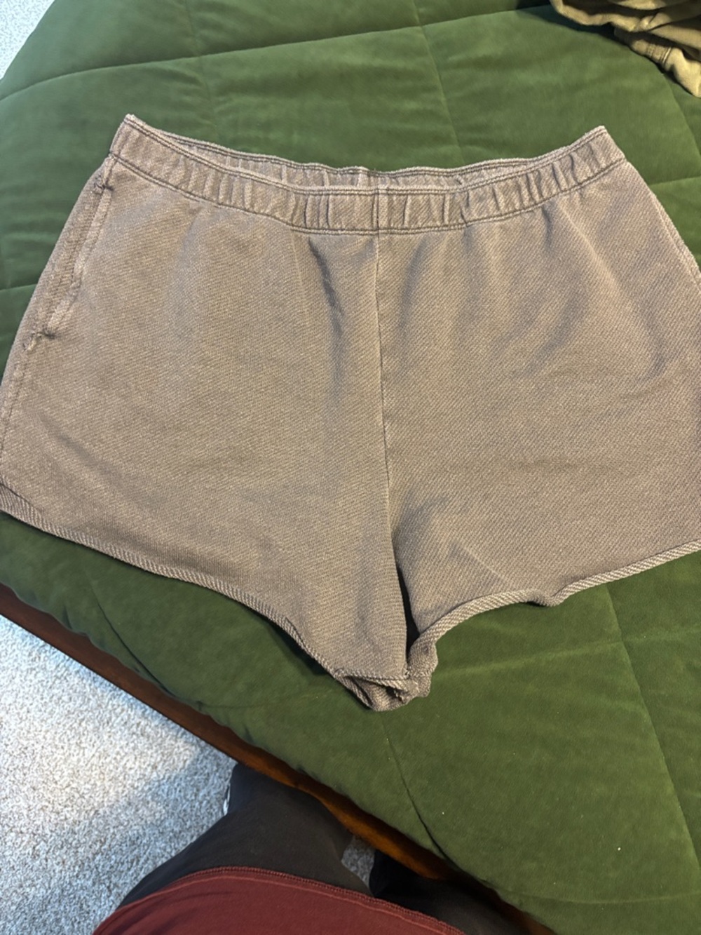 aerie Grey Elastic-Waist Casual Athletic Shorts